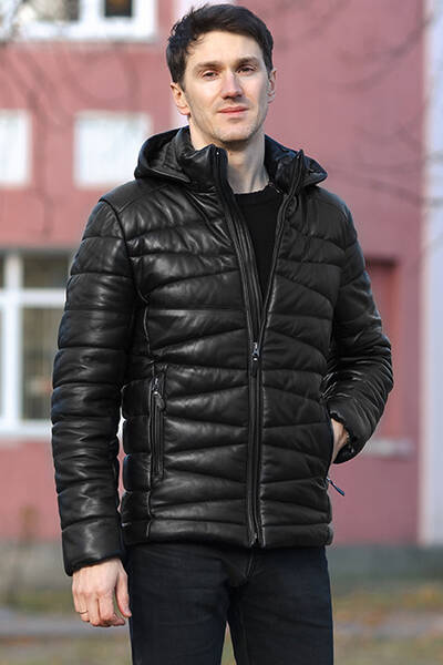 Куртка мужская из натуральной кожи зимняя (размеры: 48-56)